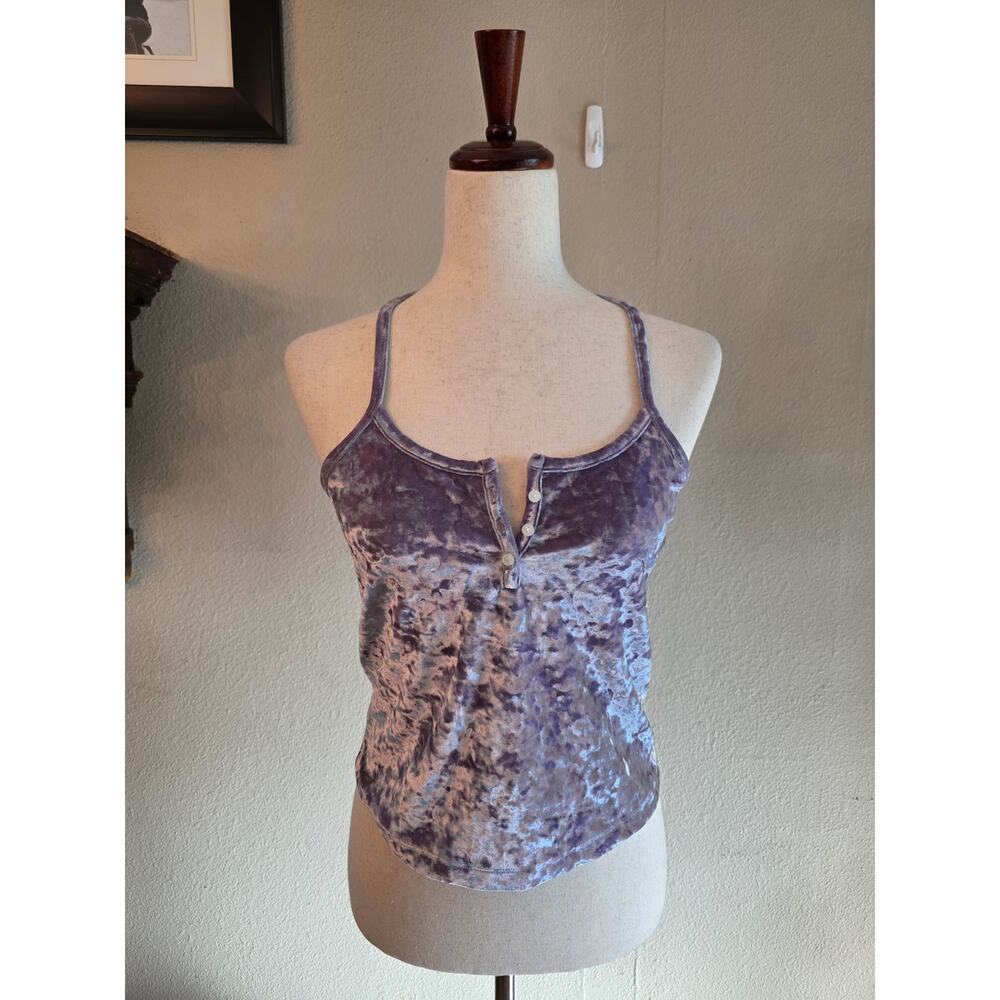 Victoria's Secret Pink Women's Crushed Velvet Cropped Tank Top SZ XS Y2K